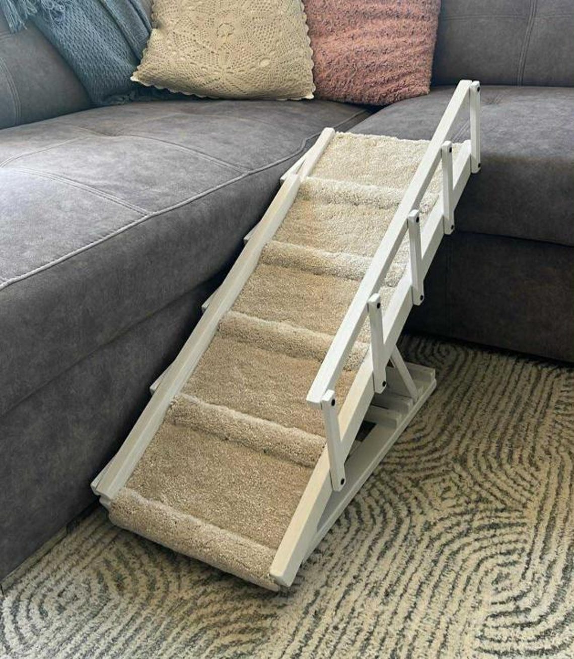 Dog Ramp With Rails, Front Rail, Folding Side Rails, Adjustable Pet ...
