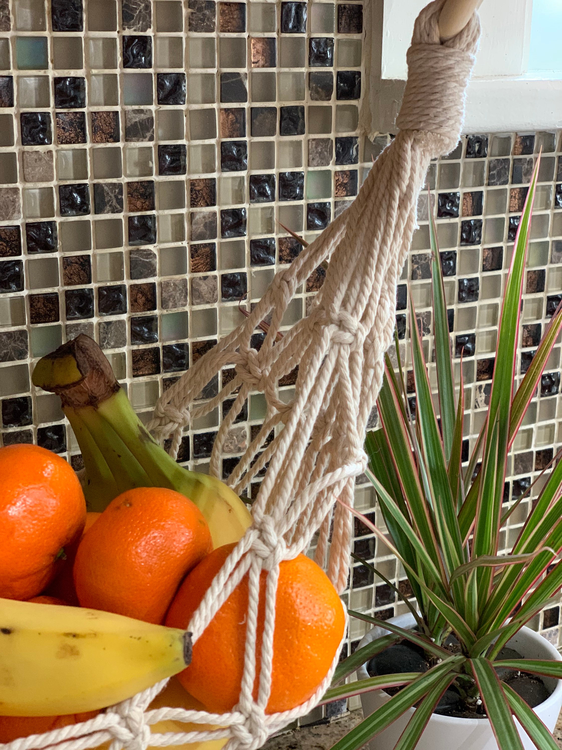 Hamaca de frutas Macrame Fruit Hammock Percha de frutas Etsy