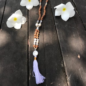 25% OFF! High Vibrational White Tara Mother Pearl 108 beads Goddess Spirit Mala made in Bali