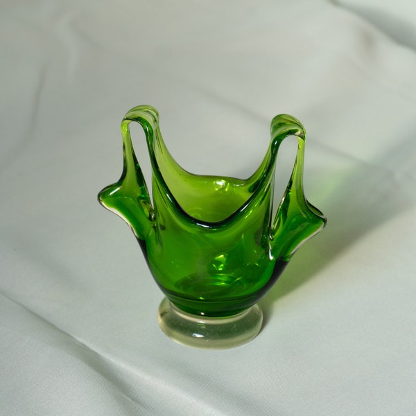 Cute green fluorescent Murano basket