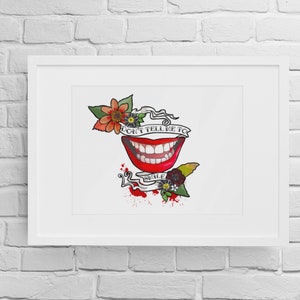 CREEPY WITCHY GOTHIC Tattoo Style Art Print