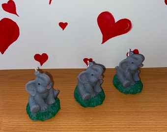 Elephant candles - selling separately - organic olive wax - hand painted. Green or brown base available.