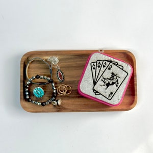 Bucking Bull Cowhide Pink Jewelry Travel Case | Western Jewelry Box | Cowhide Jewelry Box | Cowgirl Keepsake Organizer