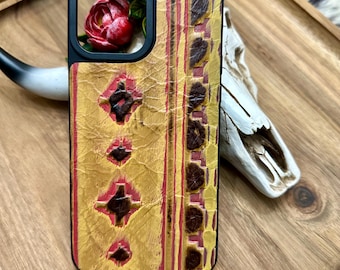 iPhone 13 Pro Max Case | Leather Phone Case | Handmade Leather Phone Accessory | Leather Phone Tech | Western Phone Case | Durable  Case