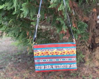 Sunflower Serape Crossbody Purse