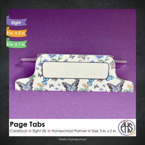 Homeschool Planner Page Tabs, Index Tabs, Bookmarks, Carstock Tabs, Section Divider, Adhesive Tabs