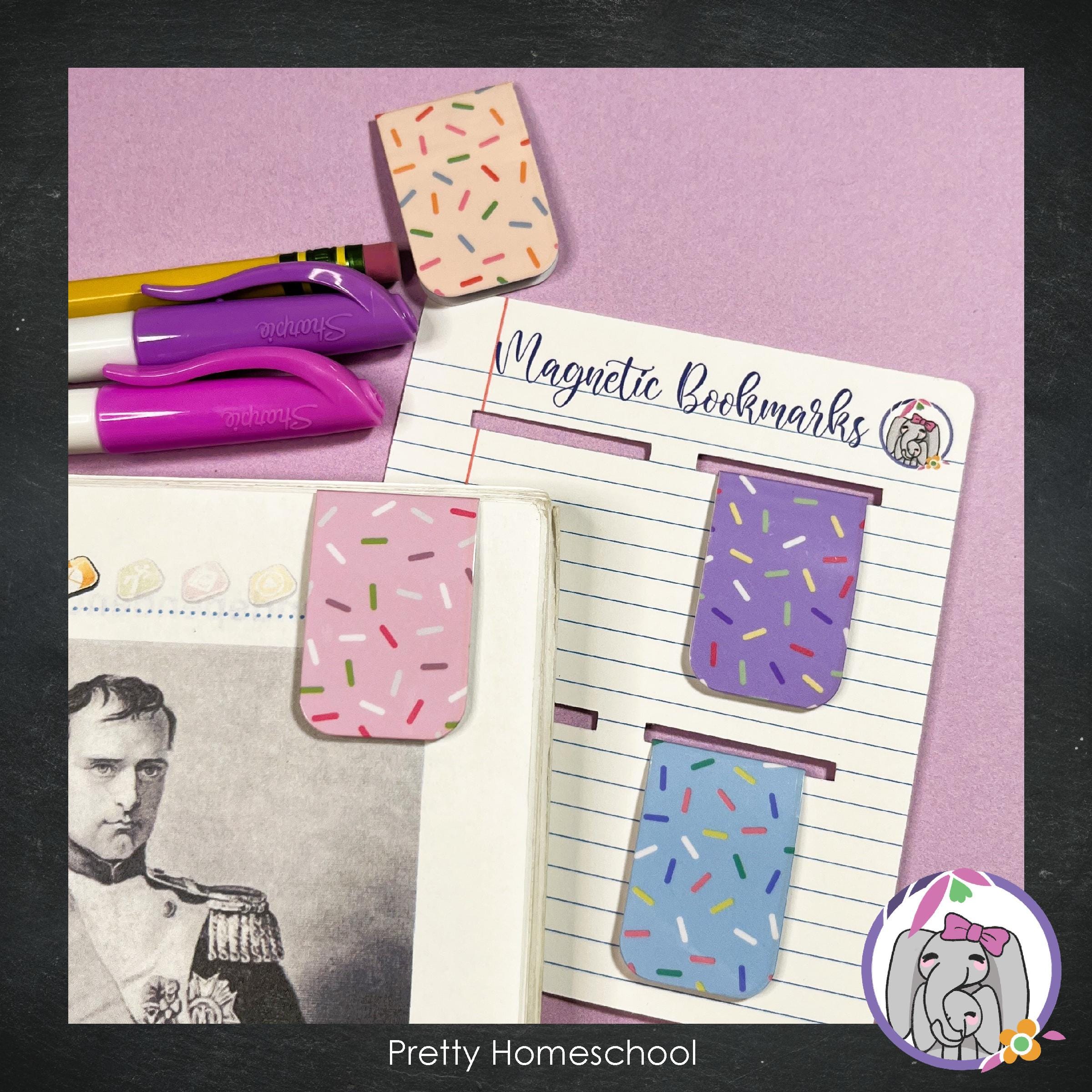 Springles Bookmark Sprinkles Four Magnetic Bookmark Set, Planner Accessories, Page Markers ...