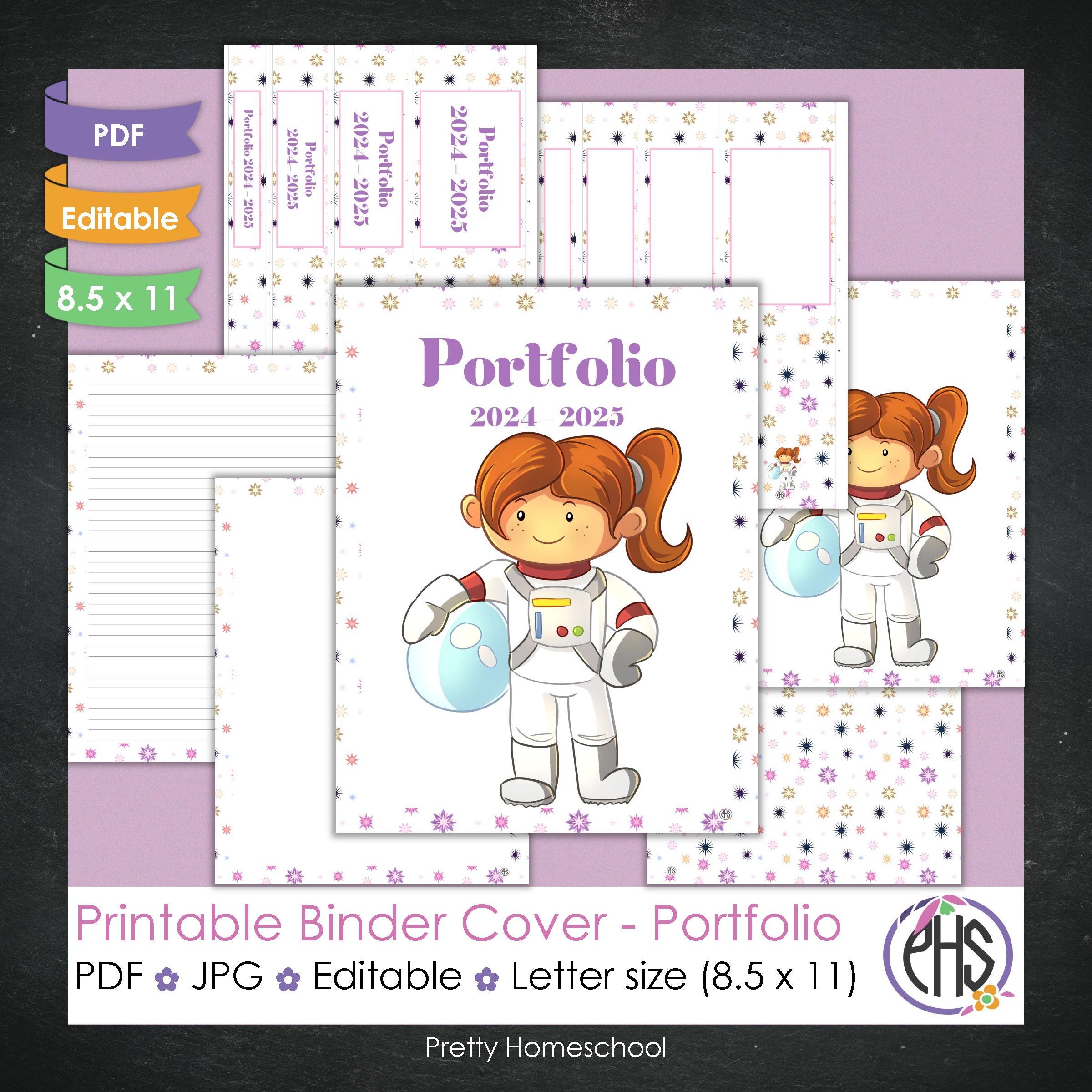 Editable and Printable Homeschool Portfolio Binder Covers and Spines ...