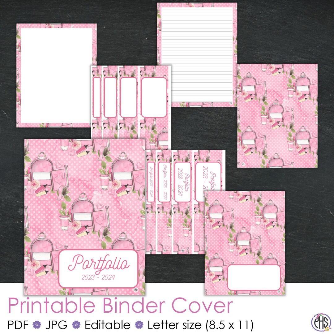 Printable Homeschool Portfolio Binder Cover, Editable Binder Cover ...