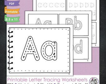 Printable Letter Tracing Worksheet and Flashcards - Handwriting Practice - Fine Motor Skills Tracing Cards - Pre K & Kindergarten Activity