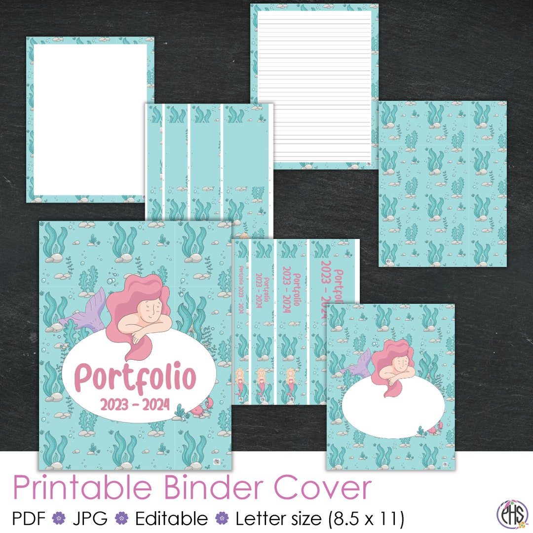 Printable Homeschool Portfolio Binder Cover, Editable Binder Cover ...