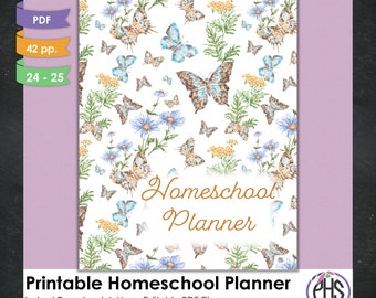 Printable Homeschool Planner, 2024 - 2025, Lesson Planner, Homeschool Binder, Multiple Kids, Homeschool Mom, Weekly or Daily Planning,