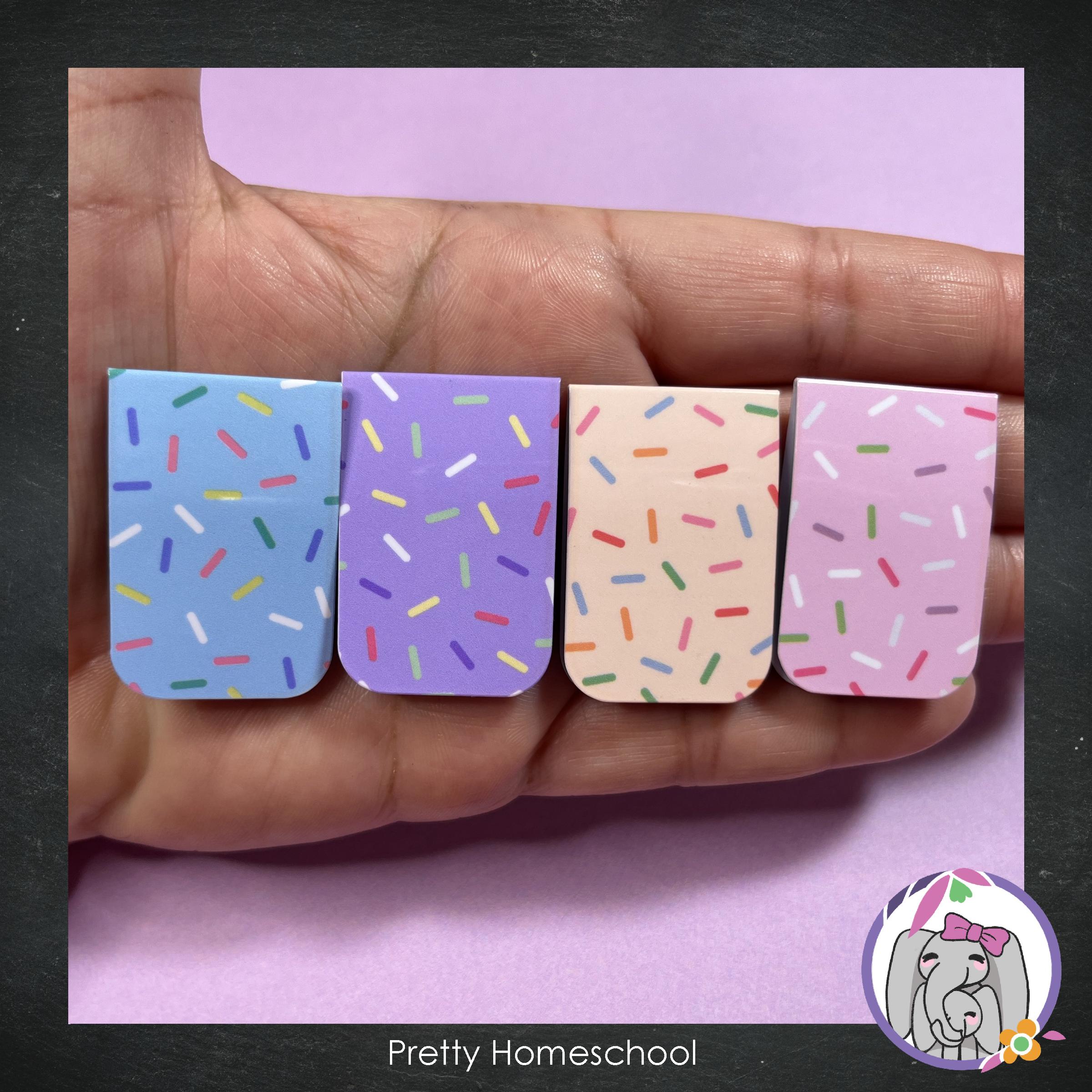 Springles Bookmark Sprinkles Four Magnetic Bookmark Set, Planner Accessories, Page Markers ...