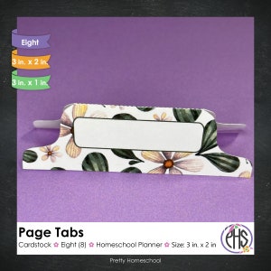 Homeschool Planner Page Tabs, Index Tabs, Bookmarks, Carstock Tabs, Section Divider, Adhesive Tabs