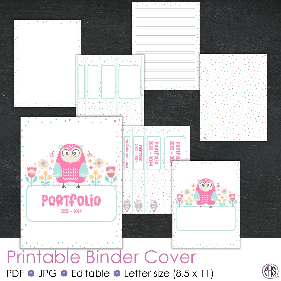 Printable Homeschool Portfolio Binder Cover, Editable Binder Cover