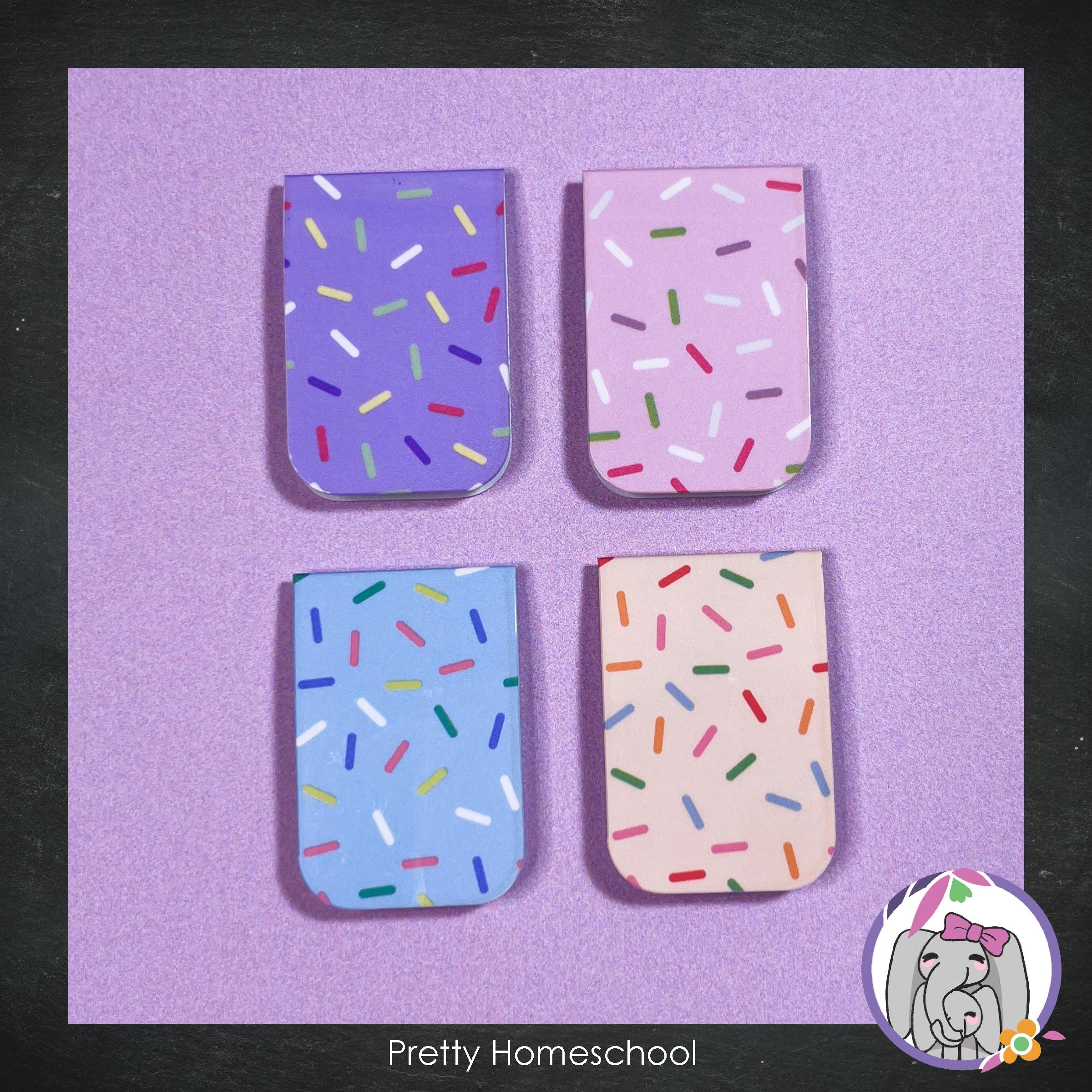 Springles Bookmark Sprinkles Four Magnetic Bookmark Set, Planner Accessories, Page Markers ...