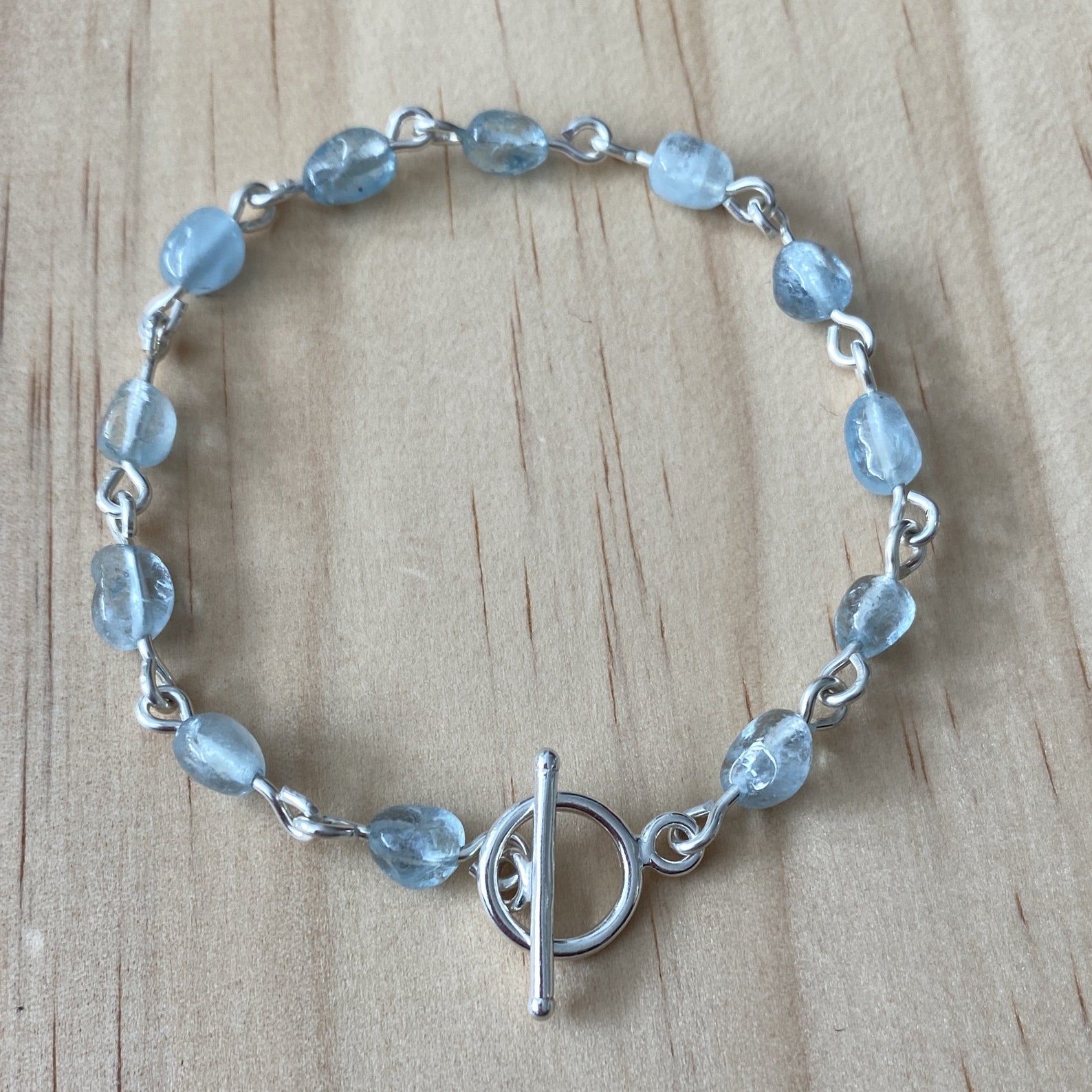 Sterling Silver Aquamarine Bracelet Etsy