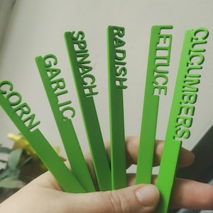 Plant Markers Set of 6, Garden Tags, Herb Labels, Vegetable Markers, Custom-made Tags, Stakes for Any Vegetables, 3D Printed Items