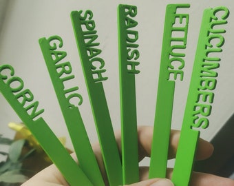 Plant Markers Set of 6, Garden Tags, Herb Labels, Vegetable Markers, Custom-made Tags, Stakes for Any Vegetables, 3D Printed Items