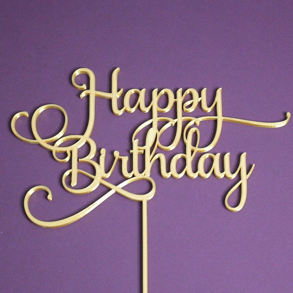 Gelukkige verjaardag, naam en leeftijd taarttopper, gepersonaliseerd taartdecor, verjaardagsfeestdecoratie, meerkleurige opties, 3D-geprinte items