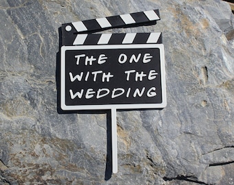 Friends Wedding Cake Topper: Personalized Clapperboard, 3D Printed