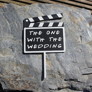 Friends Wedding Cake Topper: Personalized Clapperboard, 3D Printed