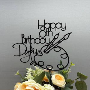 Personalized Artist Palette Cake Topper: 3D Printed Birthday Decor
