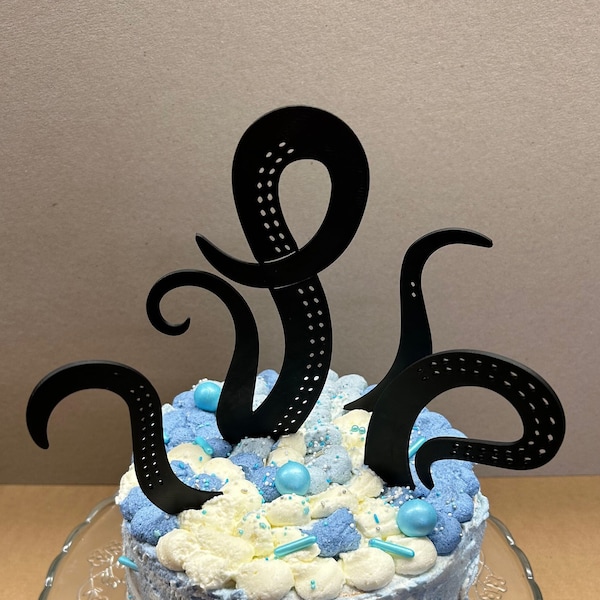 Octopus Tentacles Cake Topper Set, Pirate Party Cake Decor, Sea Life Cake Toppers, Birthday Cake Topper, 3D printed item