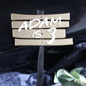Topper per torta personalizzato in stile tavola di legno – Decorazione per feste a tema natura o giungla
