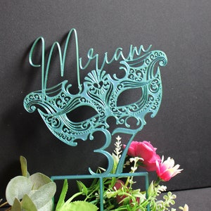 Masquerade Mask Cake Topper: Carnival Theme, 3D Printed PLA Decor