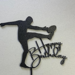 Personalised Rugby Cake Topper – Rugby Player Silhouette – Happy Birthday or Custom Text