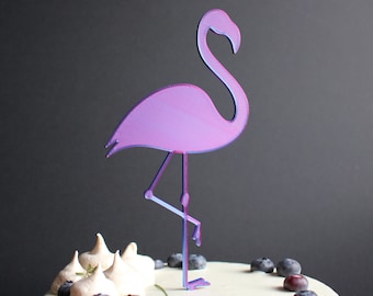 Flamingo Cake Topper, Tropical Cake Topper, First Birthday Cake Topper, Flamingo Party, Hawaiian Theme Cake Decor, 3D printed item