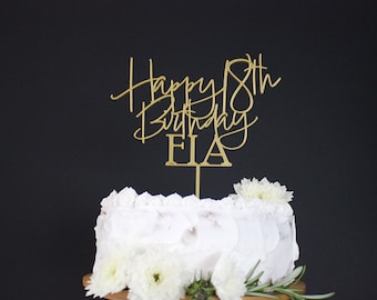 Personalized Birthday Cake Topper: Custom Name & Age, 3D Printed