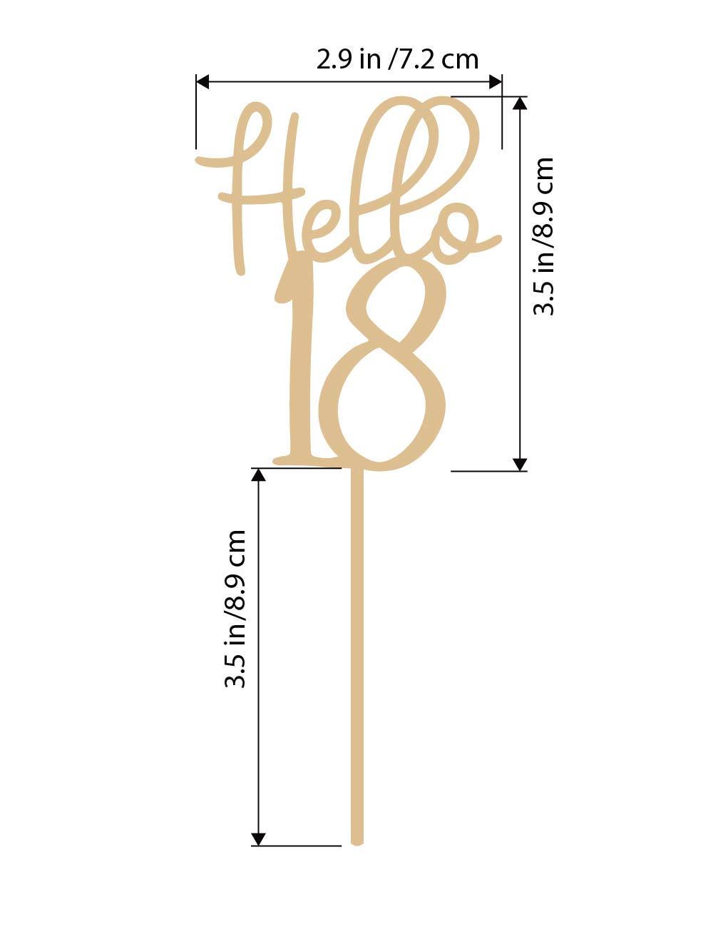 Hello 18 Cake Topper – 18th Birthday Cake Decoration - Etsy