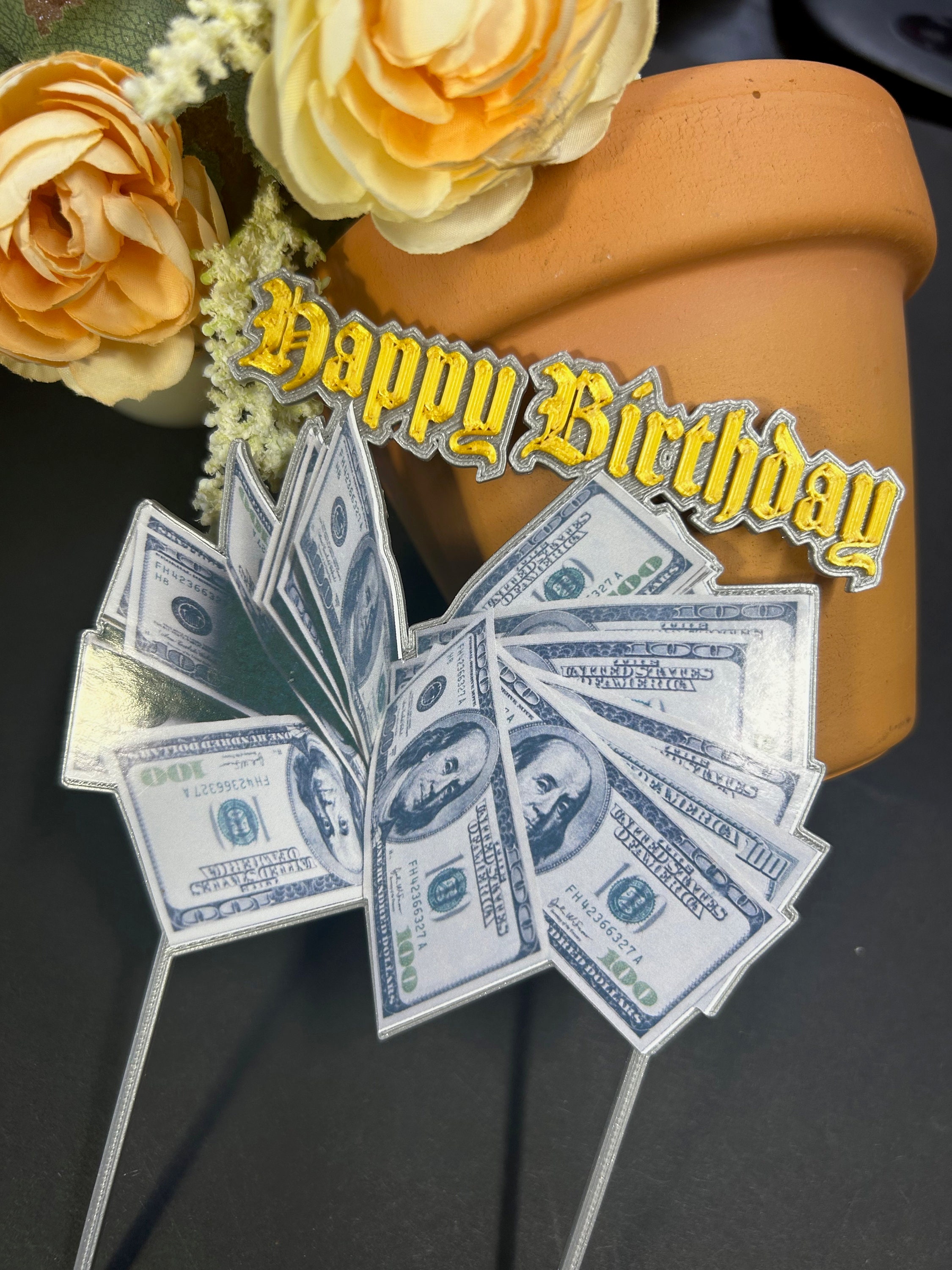 Custom Money Cake Topper: 3D Printed Birthday Decoration - Etsy Australia