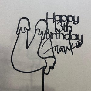 Decorazione per torta a forma di 3 dita, personalizzata, stampata in 3D in plastica PLA