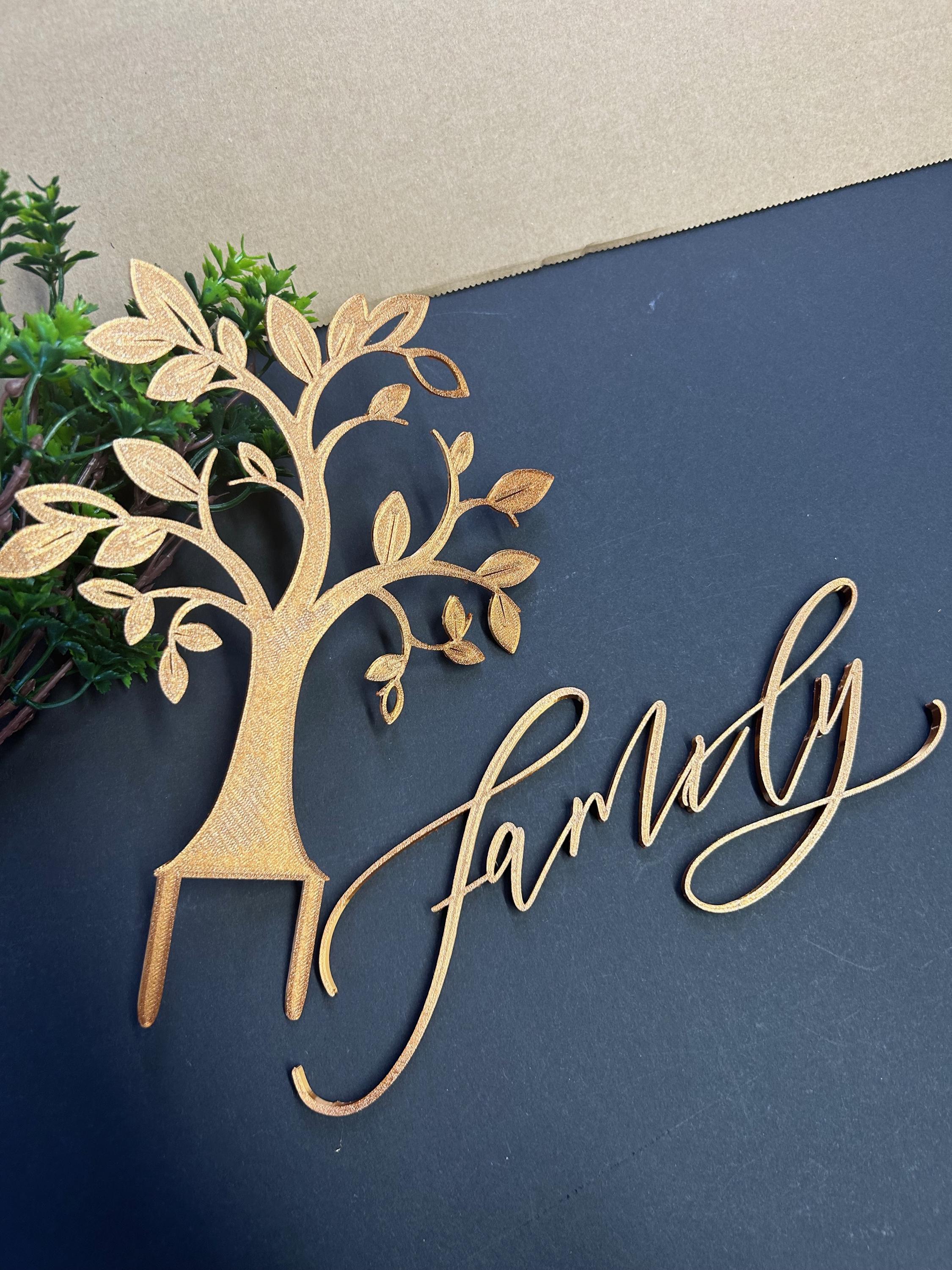Personalized Family Tree Cake Topper Set: 3D Printed Silhouette - Etsy