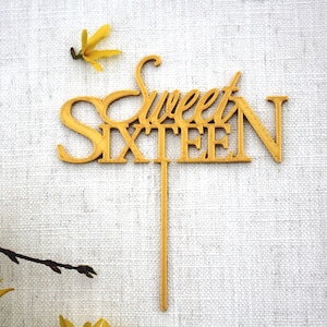 Sweet Sixteen Cake Topper, 16th Birthday Party, 3D printed