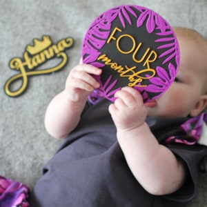 Hito mensual, tarjetas personalizadas de nombre e hitos, regalo de baby shower, accesorios fotográficos, rondas de hitos de bebé impresas en 3D, discos de hitos