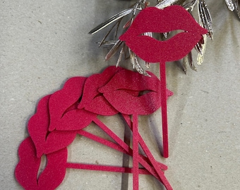 Lip Silhouette Cupcake Toppers - Elegant Valentine’s Day or Hen Party Decor