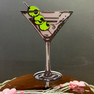 NOFEZA 12Pcs Martini Cupcake Toppers - Cocktail Wine Glass Party Decorations - View #4