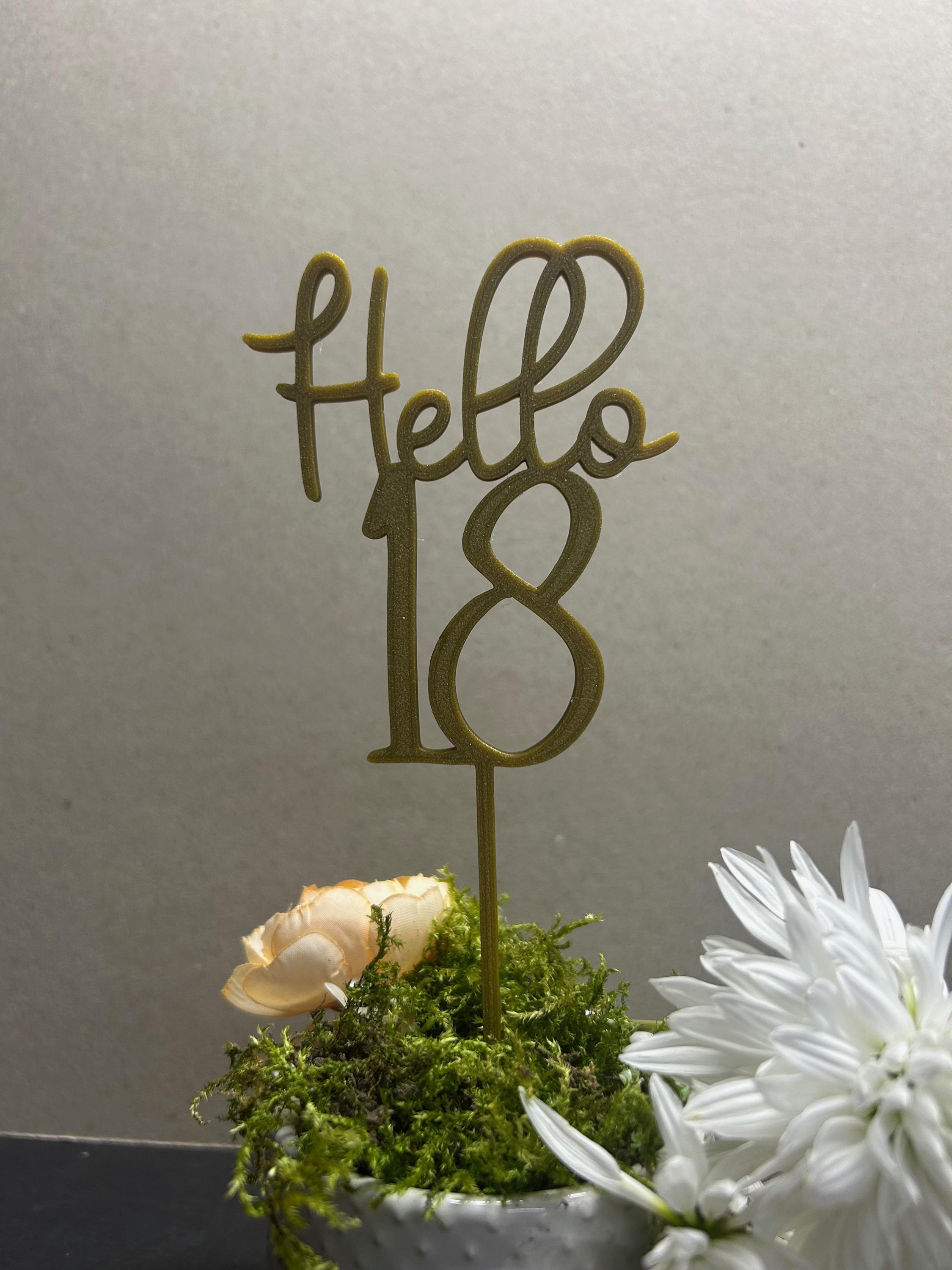 Hello 18 Cake Topper – 18th Birthday Cake Decoration - Etsy