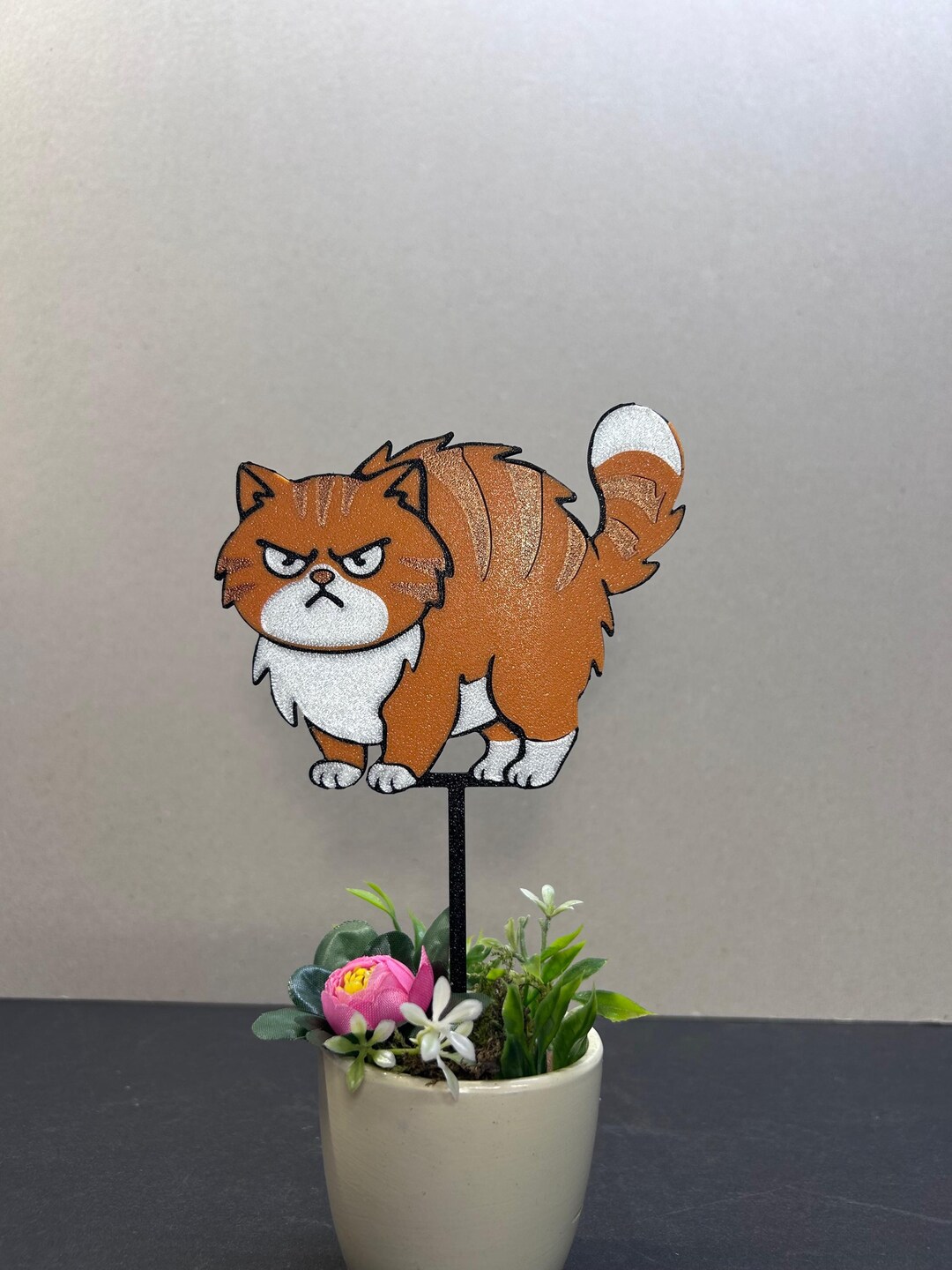 Orange Cat Cake Topper – Grumpy Tomcat Party Decoration - Etsy