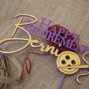 Personalized Sewing Cake Topper: 3D Printed Button & Needle