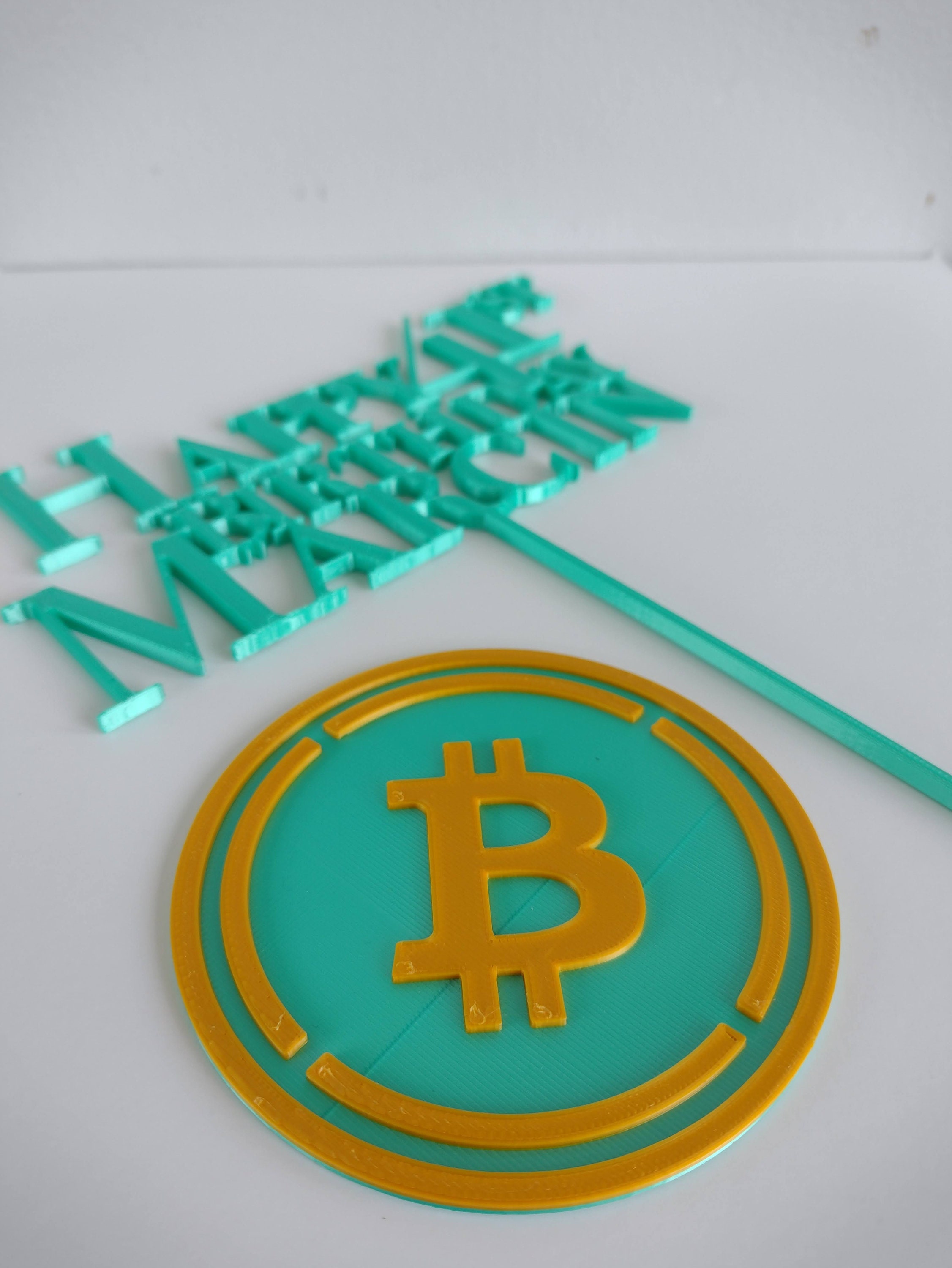 Bitcoin Birthday Cake Topper Set: Personalized Name & Age, 3D Printed - Etsy