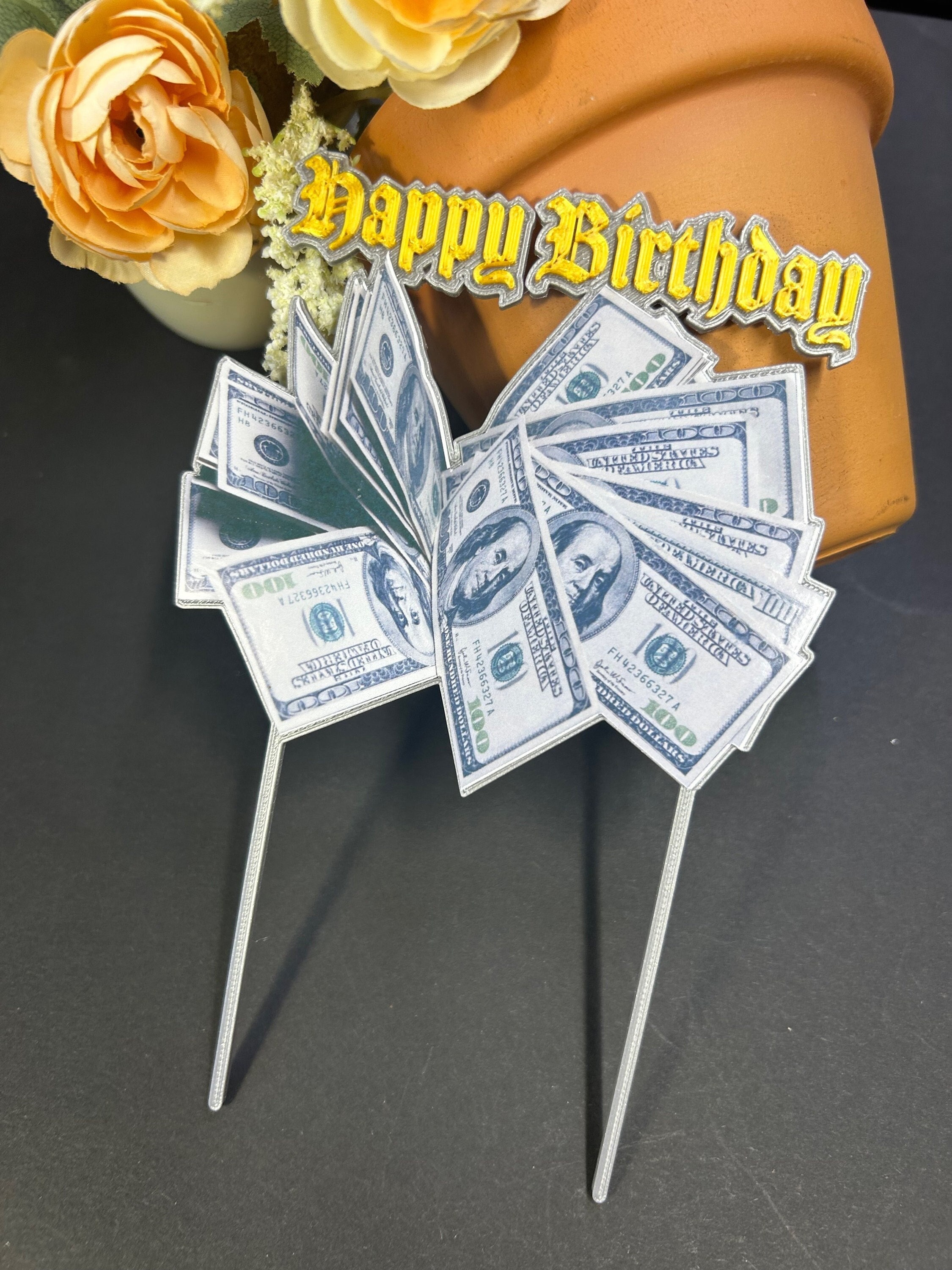 Custom Money Cake Topper: 3D Printed Birthday Decoration - Etsy Australia