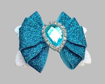 Baby Girl Headband Glitter Bows Multicoloured Irridescent Glitter Bows Girls Hair Bow