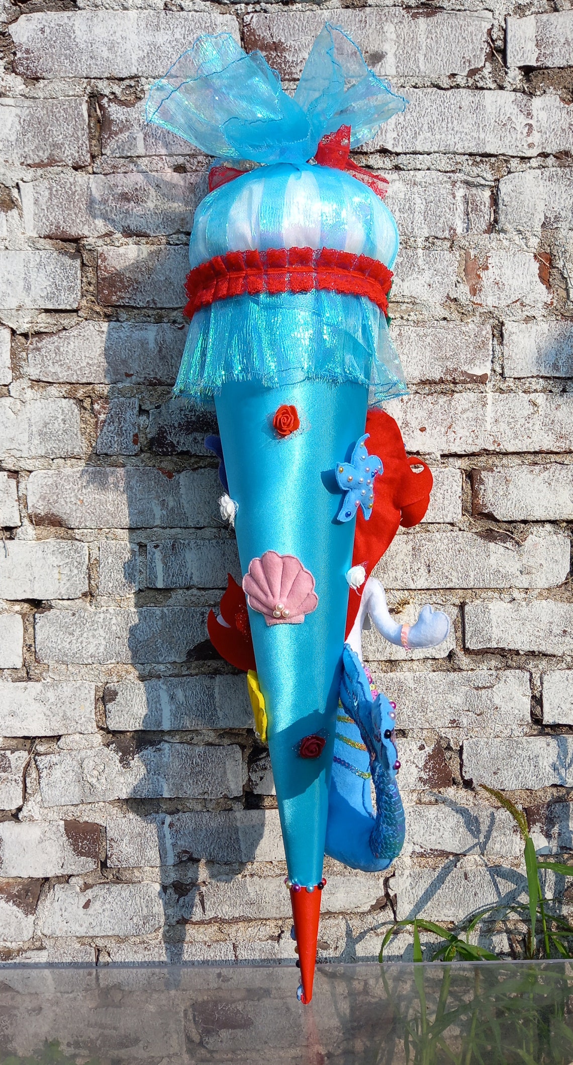 Name Schultüte Meerjungfrau Ariel Puppe türkis Stoff | Etsy