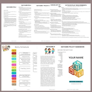 Bearbeitbares Kita-Eltern-Handbuch | Vorlage für Richtlinien für die Kindertageseinrichtung | Kita-Richtlinien-Handbuch