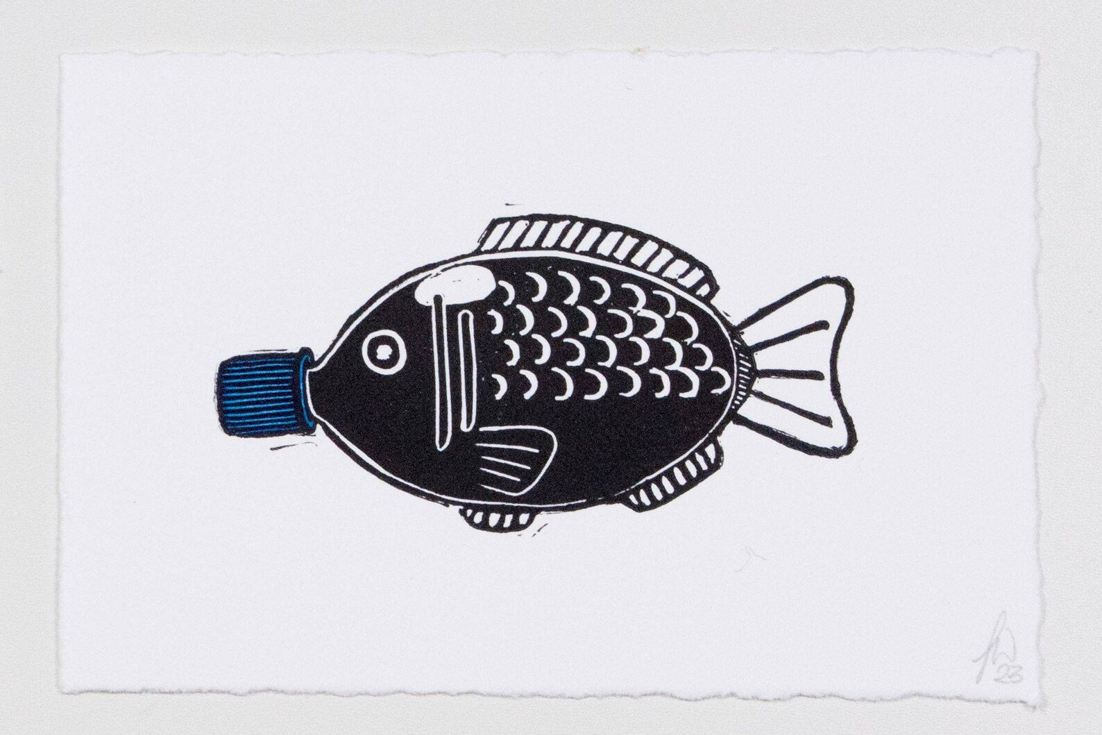 Soy Sauce Fish No. 1 Soyfish Print Linocut 10 X 15 Cm Sushi Etsy